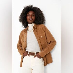 Faherty Cord Brown Stretch Corduroy Western Shirt